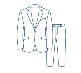 Line-art illustration of a light suit